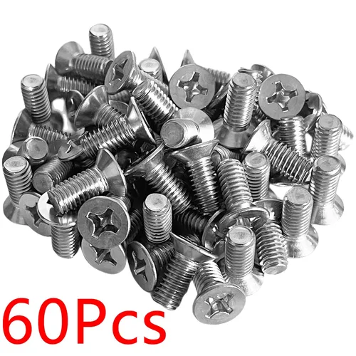 Miniatura 3 de NACX Tornillos de cabeza plana avellanados Phillips M6 x 0.551 in, A2-70, tono plateado, acero inoxidable 304, 60