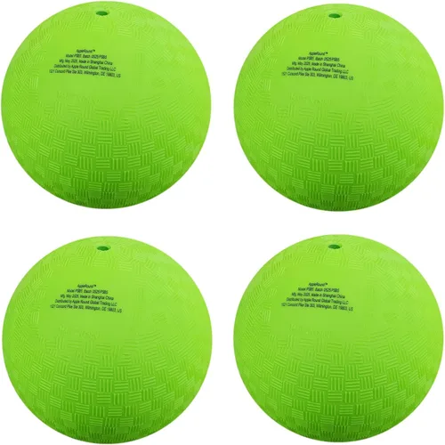 Miniatura 2 de AppleRound Bolas de juego Dodgeball de 8.5 pulgadas, paquete de 4 bolas con 1 bomba, tamaño oficial para Dodge Ball, balonmano, campamentos y Verde
