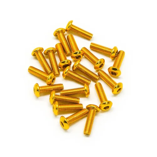 Miniatura 6 de 20pcs M3x10mm Tornillos de cabeza de botón 6063 Aluminio Hex Socket (colores anodizados) (negro)