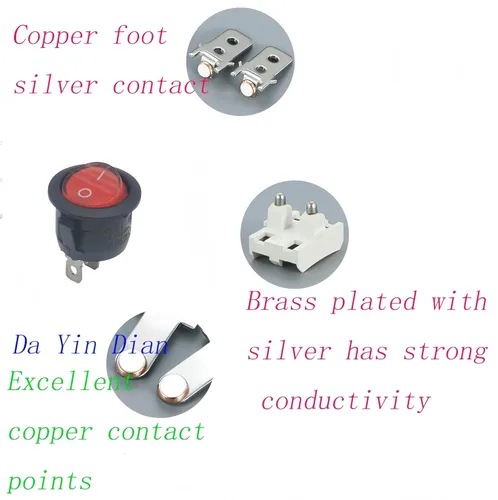 Miniatura 4 de 3pin 2position KCD1-105 0.787 in Diámetro Redondo Rojo RockerSwitches Cintas de correr, cafetera, cortacésped, soplador de nieve, chimeneas