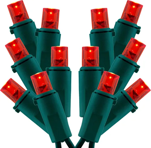 Miniatura 9 de Juego de 2 luces LED verdes de gran angular para Navidad, juego de 2 juegos de 100 luces LED de 0.197 in