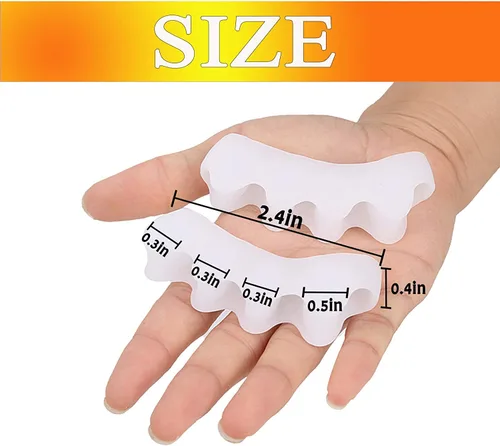 Miniatura 3 de 3 pares de separadores de dedos de gel para niños (de 3 a 6 años), corrector de juanetes de silicona para niños, enderezador de pies, estirador