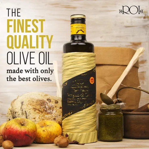Miniatura 5 de ROI Aceite de oliva virgen extra italiano - Hecho de aceitunas taggiasca ligurianas - AOVE rico en polifenoles - Certificado DOP - Fresco prensado
