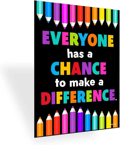Miniatura 3 de Decorably 15 carteles motivacionales de pizarra para niños, 11 x 14 pulgadas, laminado mate, decoración de pared motivacional para aulas, tablones