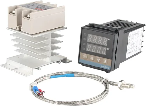 Miniatura 8 de REX-C100 Digital RKC PID Thermostat Temperature Controller Digital 240V REX-C100＋K Thermocouple Probe＋Heat Sink＋40A SSR(3pcs)