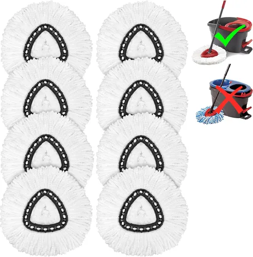 Miniatura 15 de 1 paquete de cabezales de repuesto para mopa giratoria O-Ceda Easy Wrin, recambios de mopa giratoria de microfibra, repuesto de cabezal de mopa