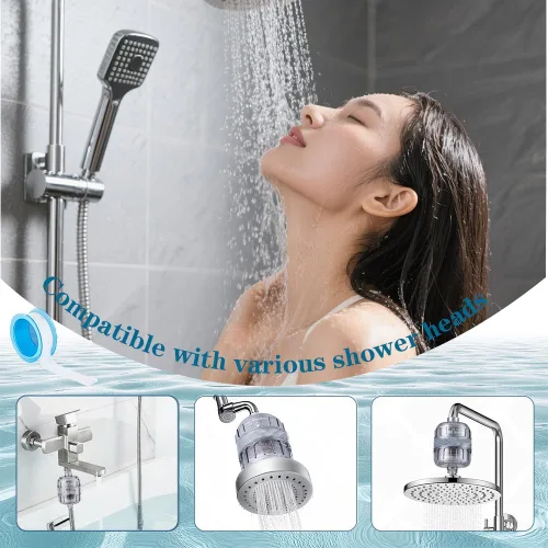 Miniatura 8 de Suavizador de agua de ducha con filtro compuesto de 12 capas, suavizante de agua dura, cloro y filtración de metales pesados, mejora la textura