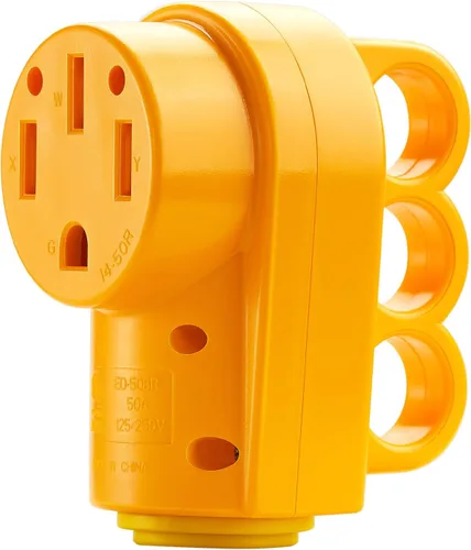 Miniatura 9 de Kohree Enchufe Macho de 50 Amperios para RV, Enchufe de Repuesto de 125 250V para RV, Receptáculo NEMA 14-50P de Servicio Pesado con Mango de Agarre