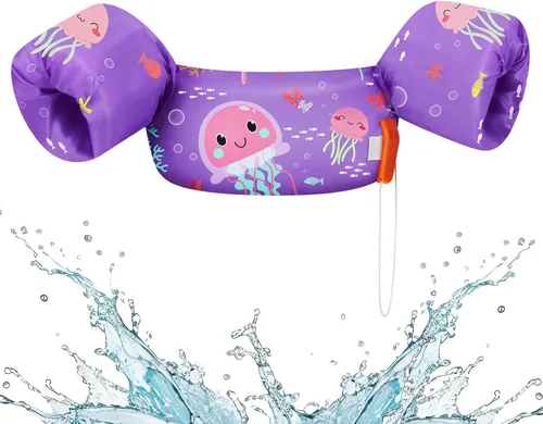 Miniatura 20 de HeySplash Chaleco de Natación para Niños, Flotadores de Piscina para Niños Pequeños, Chaleco de Natación para Niños con Correa Ajustable, Chaqueta