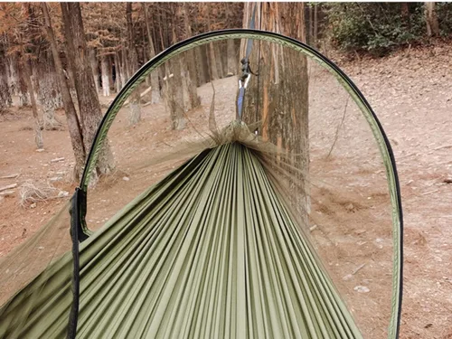 Miniatura 4 de Hamaca automática de mosquitera de apertura rápida, hamaca de poste de campamento al aire libre, mecedora de nailon antivuelco, 102.4 x 55.1 in