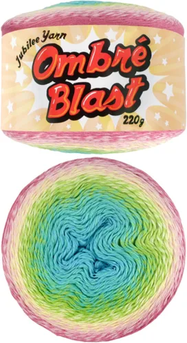 Miniatura 19 de JubileeYarn Hilo Ombré Blast - 220g/pastel Algodón Peso Bebé - Cripta de Hielo - 1 Pastel 119 Cripta de hielo