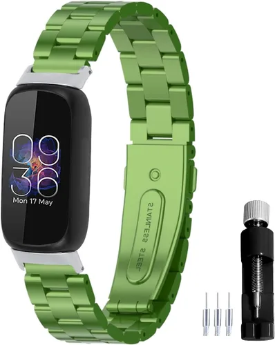 Miniatura 18 de Correa de reloj de metal compatible con Fitbit Inspire 3 de acero inoxidable, repuesto para reloj inteligente Inspire3, accesorio para mujeres