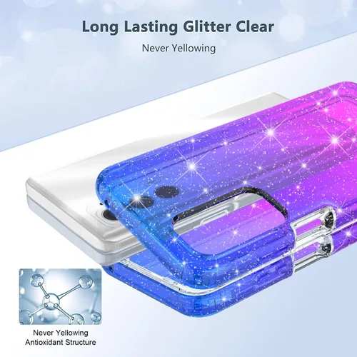 Miniatura 2 de Cpm- Funda híbrida con purpurina para Samsung Galaxy A23, con purpurina híbrida, color degradado para Samsung Galaxy A23 (azul/morado)