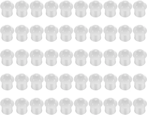Paquete de 50 almohadillas de repuesto para radio, tubo acústico y tubo de bobina, auriculares de silicona blanca para Motorola Baofeng Kenwood