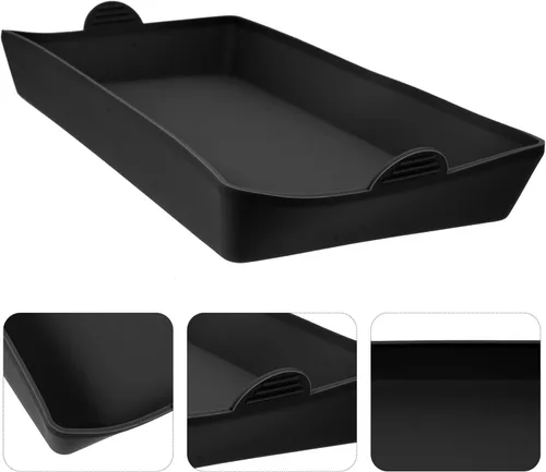 Miniatura 8 de UPKOCH Bandeja de silicona negra para hornear, divisores de sartén para horno, asas resistentes a prueba de calor, bandeja antiadherente, juego