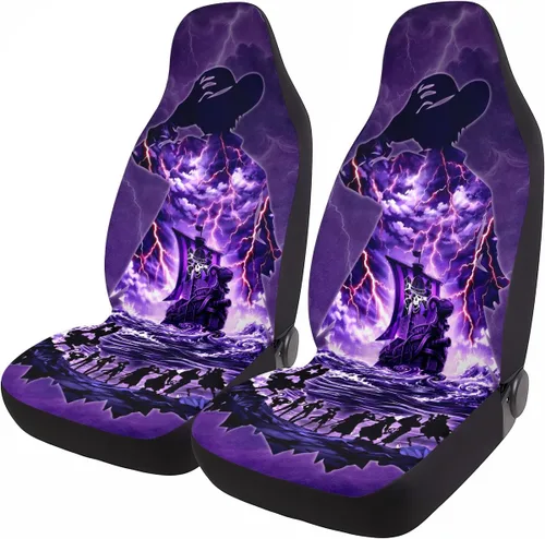 Miniatura 39 de GENANY Horror Nightmare Skellington - 2 fundas de asiento delantero para automóvil, camión, SUV, regalos de Navidad, funda de asiento de cubo
