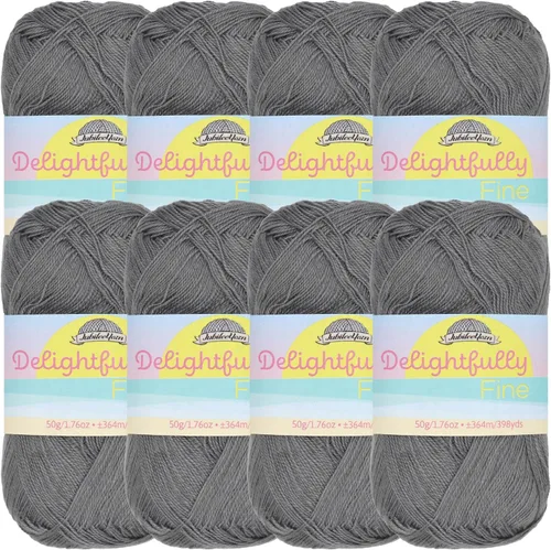 Miniatura 17 de JubileeYarn - Ovillo de hilo deliciosamente fino, 1.76 oz/madeja de rayón de bambú, color rosa polvo, 4 madejas