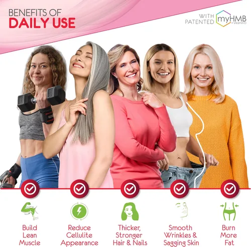 Miniatura 2 de AgelessLX Suplemento en polvo para mujeres, con potenciador de colágeno HMB Plus Vitamina D3 con K2, cola de caballo y biotina para músculos magros