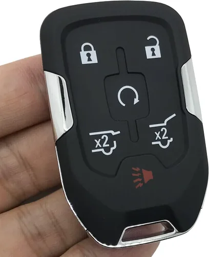 Miniatura 2 de Estuche de reemplazo para llavero de Chevy Suburban Tahoe 2015 2016 2017 2018 2019 2020 GMC Yukon Entrada sin llave Llavero remoto inteligente Negro