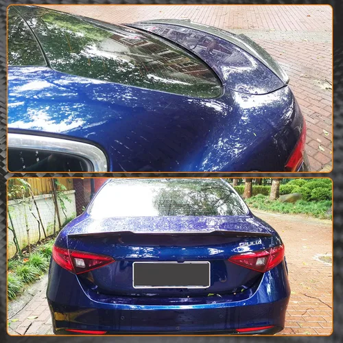 Miniatura 2 de Alerón de maletero de fibra de carbono para Alfa Romeo Giulia Sedan 2015-2024 Tapa trasera de maletero Highkick Spoiler Wing Lip Factory Outlet