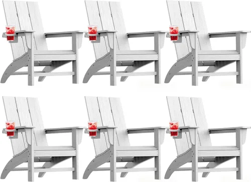 Miniatura 21 de Silla Adirondack moderna, sillas de patio de plástico HDPE para todo tipo de clima, silla para hoguera, sillas de césped al aire libre para terraza