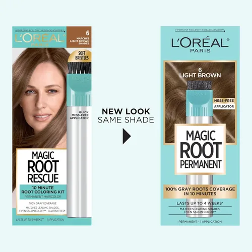 Miniatura 2 de L'Oréal Paris Magic Root - Tinte permanente para el cabello, kit de tinte de cabello de 10 minutos para rescatar raíces con cobertura de cabello 6