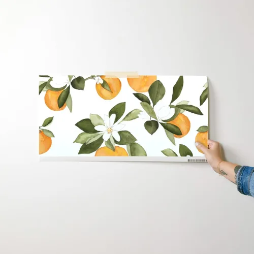 Miniatura 7 de Papel tapiz autoadhesivo para despegar y pegar, flores de naranjas, flores de primavera, frutas cítricas, verano, botánico, floral, papel tapiz