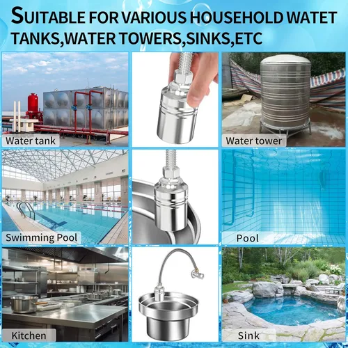 Miniatura 8 de Válvula de flotador de agua de 1/2" a 3/4" 1", válvula controladora de nivel totalmente automática de acero inoxidable 304 para tanque de agua