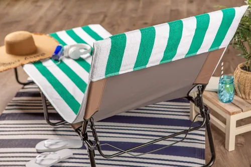 Miniatura 4 de DII - Toalla para camastro de playa con dobles para ajustarse a la cabecera Verde esmeralda
