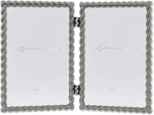 Miniatura 7 de Lawrence Frames Marco de metal con diseño de cuerda, 4 x 6, color plateado Plata