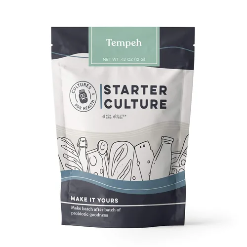 Cultures for Health Tempeh Starter Culture | 4 paquetes de esporas iniciales para carne a base de plantas de bricolaje | Comida indonesia sin gluten