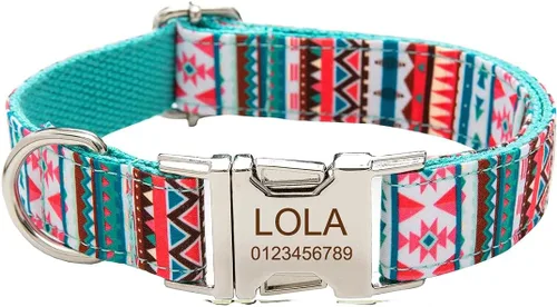 Miniatura 8 de Collar de perro personalizado, grabado personalizado con nombre de mascota, número de teléfono, etiqueta de identificación para razas pequeñas
