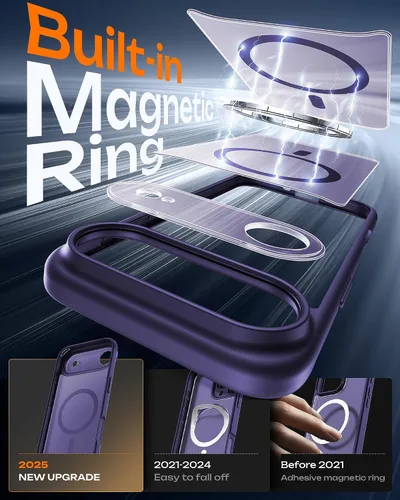 Miniatura 777 de TOCOL Funda para iPhone 11, compatible con Magsafe, protección completa de cámara, imanes integrados, protección contra caídas, funda translúcida