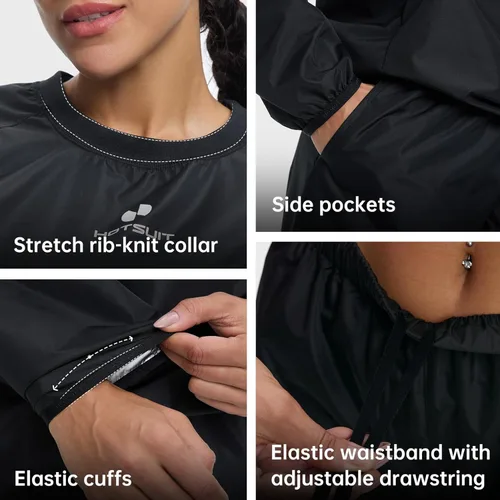 Miniatura 4 de HOTSUIT Traje de sauna para mujer, duradero, gimnasio, entrenamiento, sauna, chaqueta, pantalones, trajes de sudor