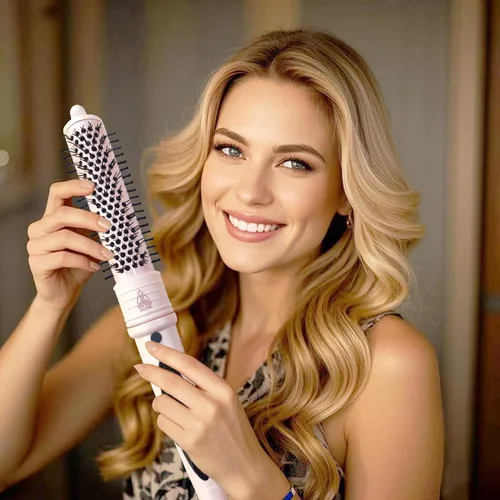 Miniatura 6 de ANGENIL Cepillo térmico para el cabello, peine térmico para el cabello para mujeres, voluminizador y alisador de 1.5 pulgadas, rizador de cerámica
