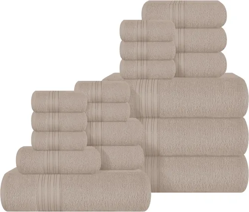 Miniatura 56 de BOUTIQUO Juego de 2 toallas de baño 100% algodón de 28 x 55 pulgadas, toallas de baño grandes ecológicas, compactas, de secado rápido, ligeras, Rosa