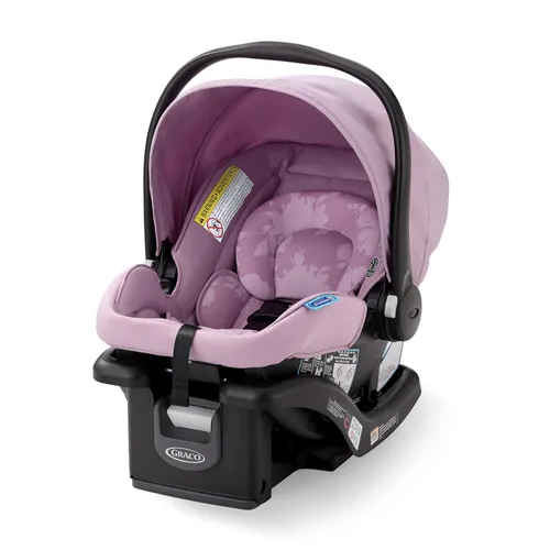 Graco SnugRide Lite LX - Asiento de automóvil para bebé, asiento trasero ligero para bebés de 4 a 30 libras, base ajustable de 4 posiciones, Lila Mod