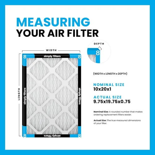 Miniatura 2 de Simply Filtro de aire de 10 x 20 x 1, Merv 8, MPR 600, paquete de 4, filtro de aire de horno para HVAC (tamaño real: 9.75 x 19.75 x 0.75 pulgadas)