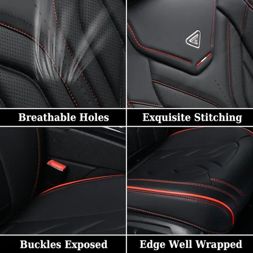Miniatura 8 de Coverado Fundas de Asiento Delantero para Automóvil, 2 Piezas Fundas de Asiento de Cuero para Automóviles, Protector de Asiento de Automóvil Solo