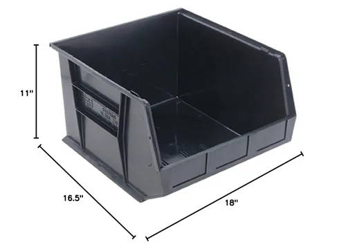 Miniatura 2 de Quantum QUS270 - Cubo apilable de plástico, 16-1/2 x 18 x 11 pulgadas, color negro