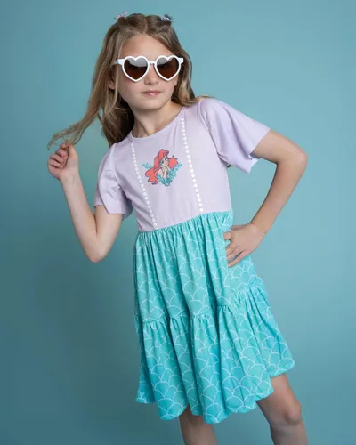 Miniatura 2 de Disney Vestido de princesa con cuello cuadrado y volantes para niñas pequeñas y adultas, tallas de 2T a 2XL