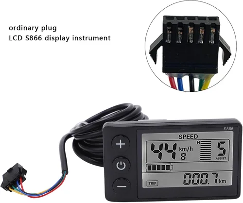 Miniatura 4 de Goshyda S866 - Computadora para bicicleta, medidor LCD con pantalla eléctrica, panel de control de scooter eléctrico de 24 V, 36 V, 48 V