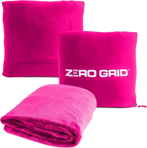 Miniatura 12 de Zero Grid Manta de viaje ligera – Manta de avión compacta de primera calidad con broches para el cuello, bolsillos acogedores para los pies, bolsa
