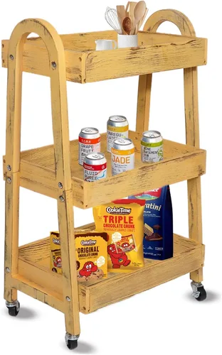 Miniatura 8 de Carrito utilitario rodante de 3 niveles con ruedas con cerradura, almacenamiento delgado, carrito de alta resistencia, estantería móvil, organizador