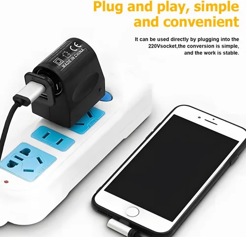 Miniatura 3 de Convertidor universal de adaptador de encendedor de cigarrillos de CA a CC para automóvil, DC 12V 500mA fuente de alimentación de vehículo enchufe