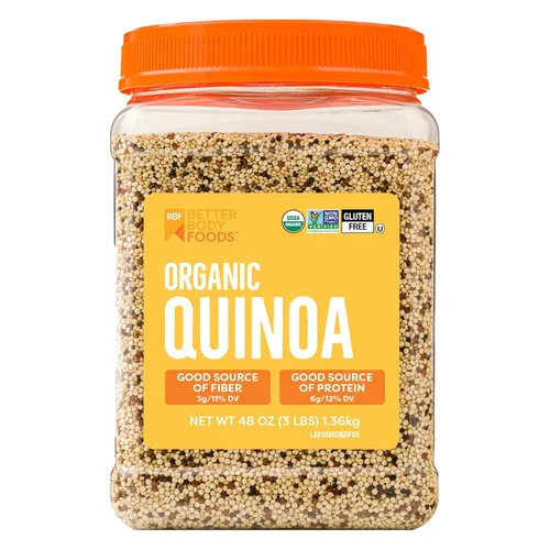 Miniatura 8 de BetterBody Foods Quinoa orgánica, vegana, sin gluten, reemplazo de arroz con bajo índice glucémico, 24 onzas
