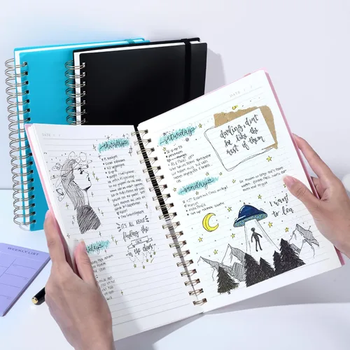 Miniatura 2 de Yoment B5 - Cuaderno de espiral con rayas universitarias de 7.3" x 10.15", diario de 300 páginas, cuadernos de espiral rayados con papel grueso