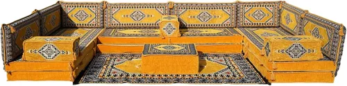Miniatura 45 de arabicsofa Cojines de piso árabe en forma de U – Sofá tradicional Majlis con sofá otomano