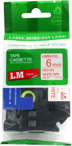 Miniatura 50 de Paquete de 1 unidad LM Tapes LMe511 Premium de 1/4 de pulgada con impresión negra en etiqueta azul compatible con Brother TZe-511 P-Touch, incluye