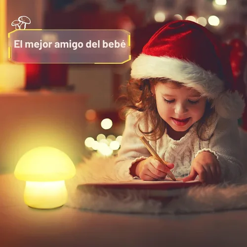 Miniatura 4 de Lámpara de Hongo, Luz Nocturna Recargable, Luz Nocturna LED Multicolor, Lámpara de Noche Regulable para Lactancia Materna, Lámpara de Silicona Suave